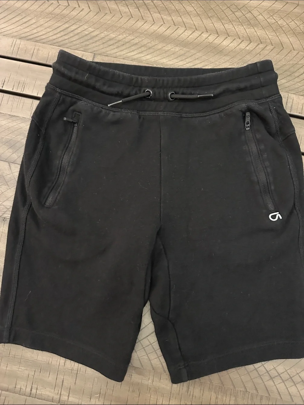 GAP Black Drawstring Athletic Shorts with Zip Pockets